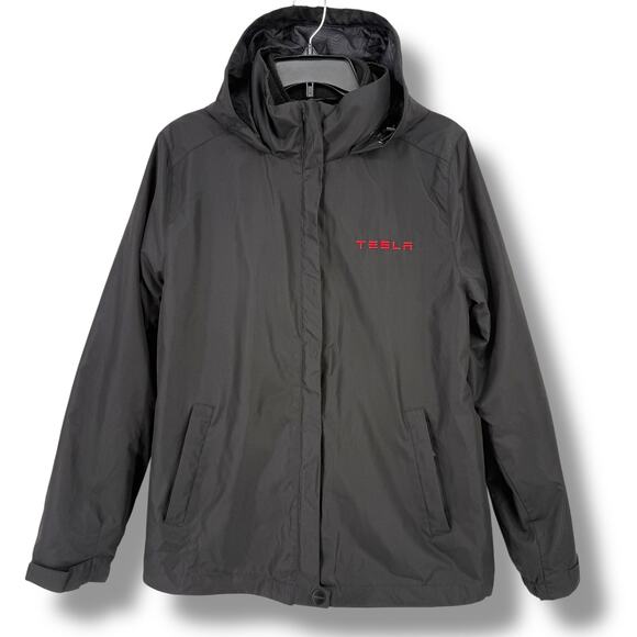 Tesla Stormtech 3 in 1 Performance Jacket Womens Size Medium Black Red - Picture 1 of 9